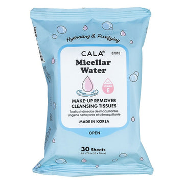 CALA MAKEUP REMOVER CLEANSING TISSUES: MICELLAR WATER (30 SHEETS)